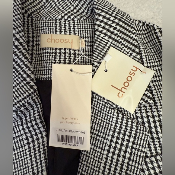 Choosy Black White Houndstooth Belted Jacket - Picture 12 of 15